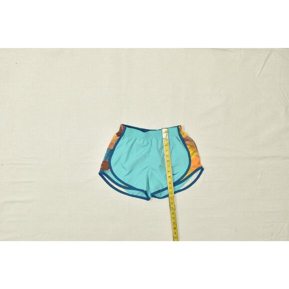 Nike Dri-FIT Women Blue Orange Running Shorts Regular Size S Athletic Polyester - Picture 2 of 8